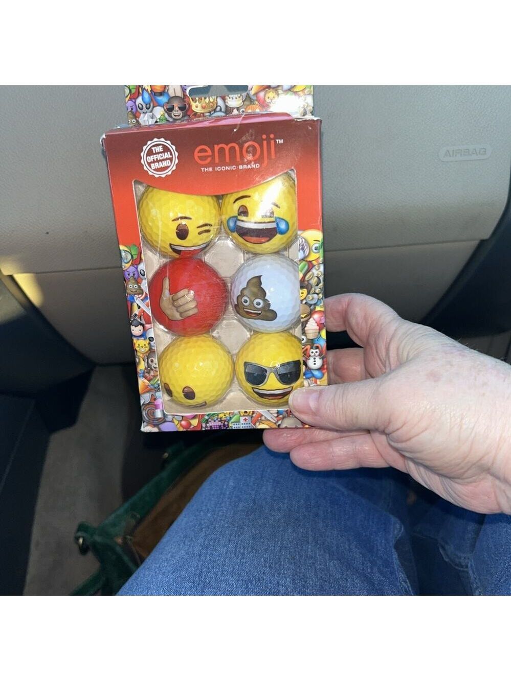 Emoji Golf Balls - 6 Pack - Novelty Fun - Multi Colored .................... NEW